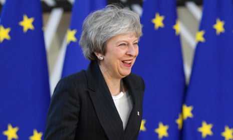 Theresa May at an EU leaders’ summit in Brussels, December 2018