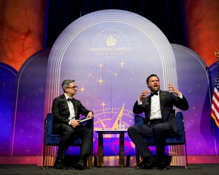 Oren Cass and US vice-president JD Vance at the American Compass fifth anniversary gala in Washington