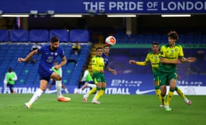 Giroud shoots over the bar.