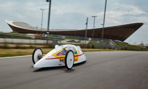 On the track with the Shell Eco-marathon prototype.