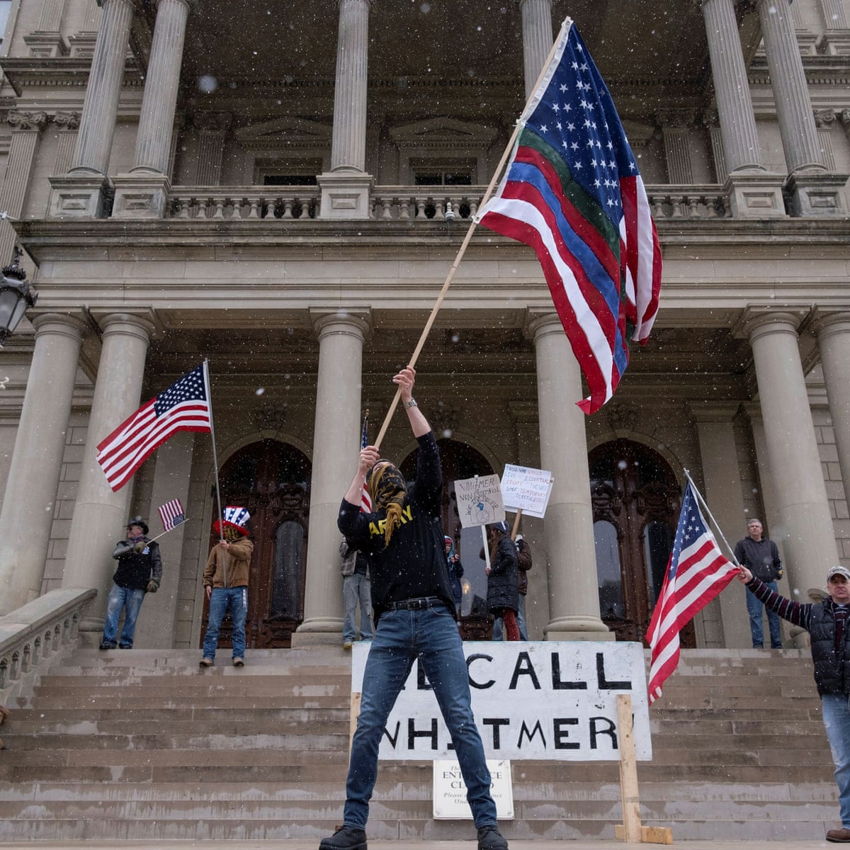 Protesters Chant Lock Her Up After Michigan Governor S Stay At Home Order Coronavirus The Guardian