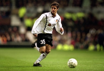 Pablo Aimar playing for Valencia against Manchester United in the Champions League in 2001.