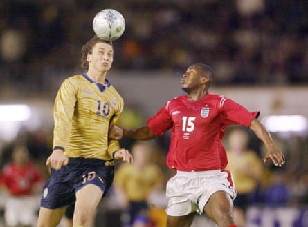 Tottenham defender Anthony Gardner and Zlatan Ibrahimović