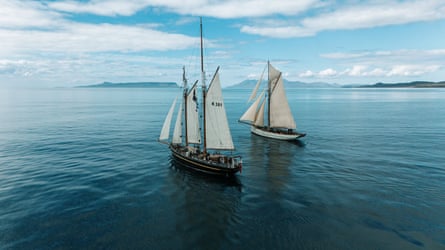 Two tall ships at sea