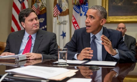 Ron Klain and Barack Obama at the White House on 18 November 2014.