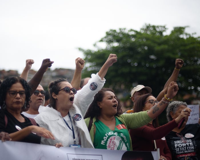 Thousands join protests in Rio favela after deadliest ever police raid – video