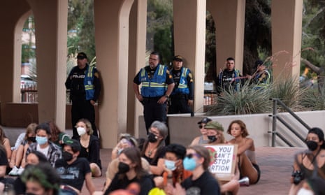 Police officers in Tucson, Arizona on 14 May 2022.
