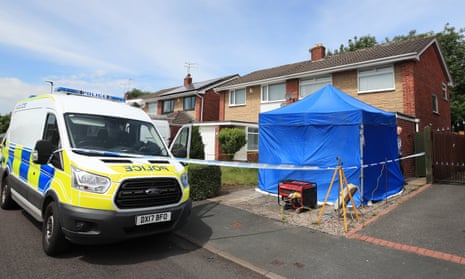 Police at the home of Lucy Letby in Chester on Monday