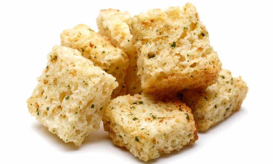 Stale bread can be used to make croutons.