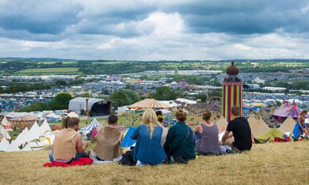 The view from Glastonbury … whatever their political view, festivalgoers are encouraged to vote on 23 June.