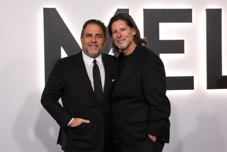 Brett Ratner (left) and producer Marc Beckman arrive for the premiere of Melania.