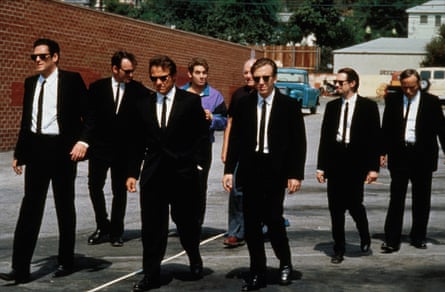 Mr Orange … Roth, third from right, in Tarantino’s Reservoir Dogs.