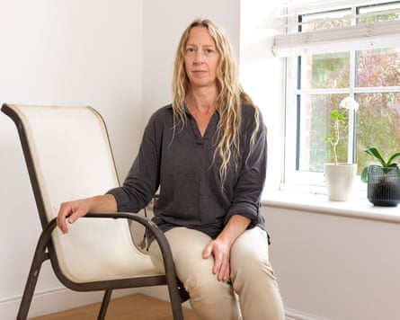 Sarah Ladyman on a chair at home