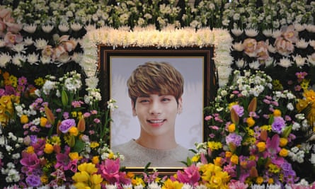 Feeling the pressure: a shrine to Kim Jong-hyun, 27, a member of SHINee, who took his own life in 2017.