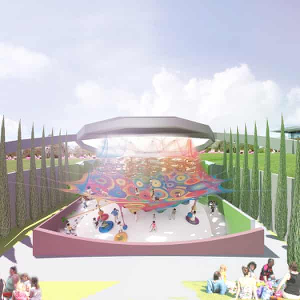 ‘A giant trampoline-y thing’ woven by Toshiko Horiuchi MacAdam will be a new feature of the proposed Homo development.