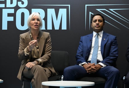Dorries and Yusuf during a panel discussion at Reform’s conference in Birmingham on Saturday.