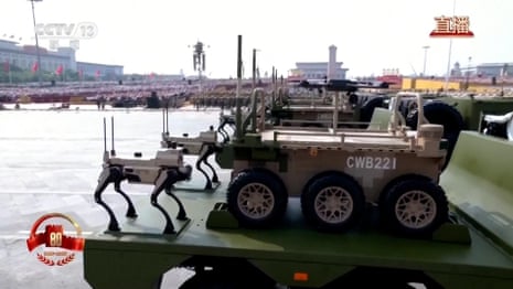 Weaponised 'robot wolves' make cameo at China military parade – video | China | The Guardian