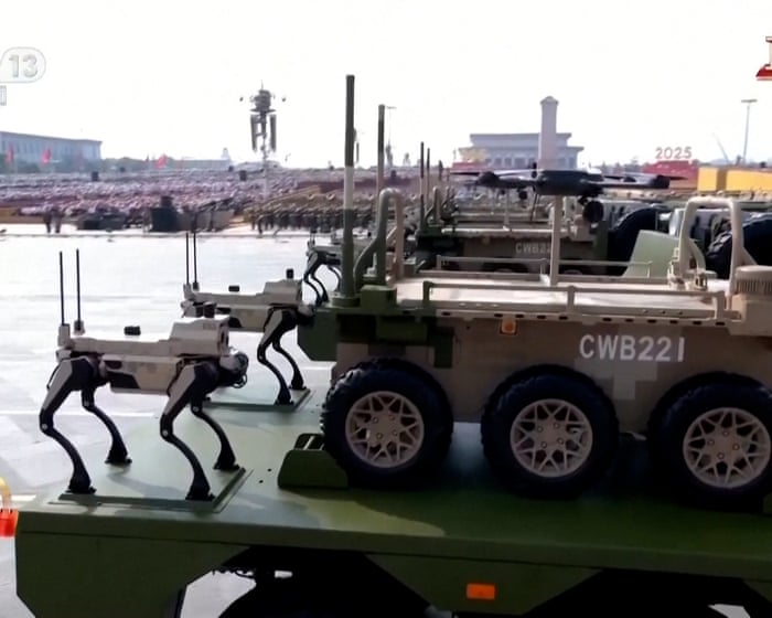 Weaponised 'robot wolves’ make cameo at China military parade – video