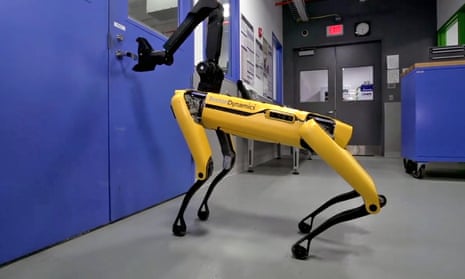 Boston Dynamics’ SpotMini, a dog-like robot that can open doors.