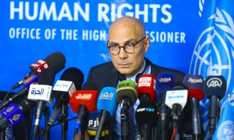 Volker Türk, UN high commissioner for human rights, gives a news conference in Khartoum, Sudan, in November.