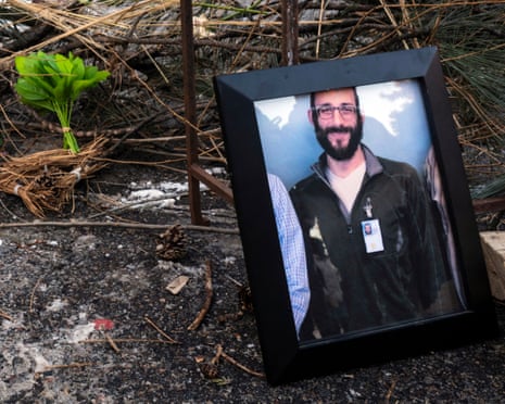 Image of person at memorial
