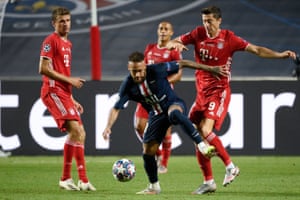 Neymar was pressed and harried whenever he took possession