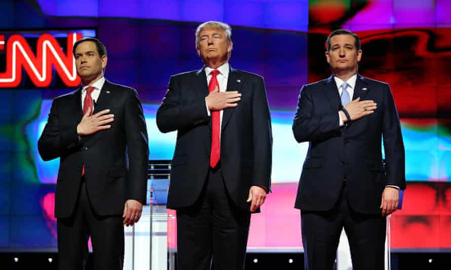 Marco Rubio and Ted Cruz flank Donald Trump earlier  a statement   successful  Miami successful  March 2016.