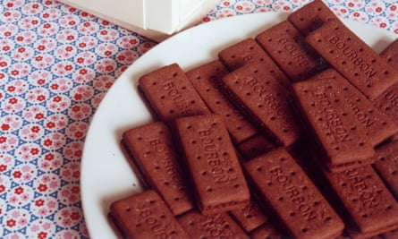 A plate of bourbon biscuits