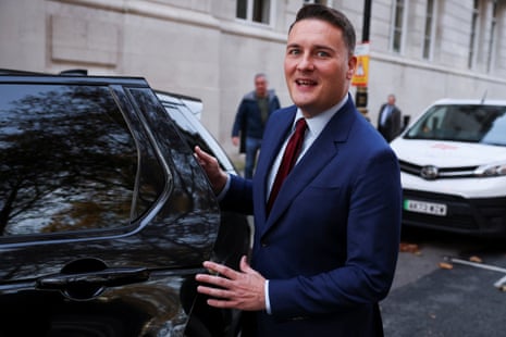 Wes Streeting outside Millband broadcasting studios this morning.