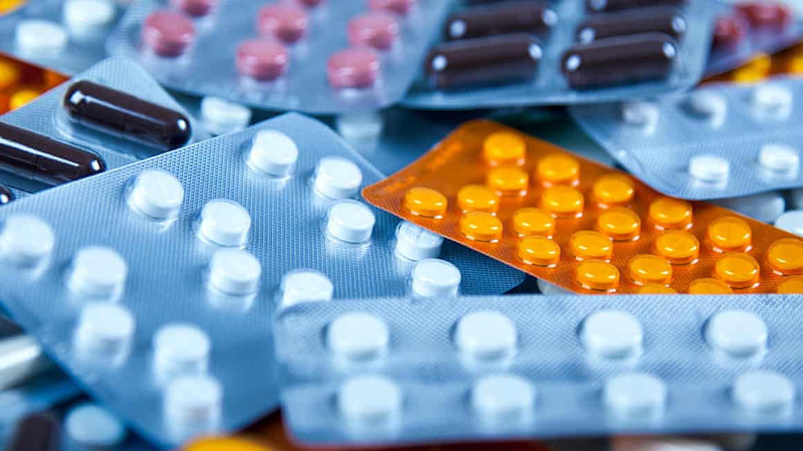 Unidentified pills in packets.