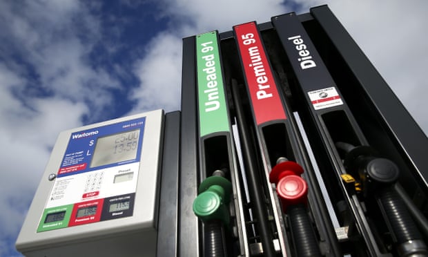 Petrol pumps at a Waitomo petrol station in Wellington, New Zealand. 