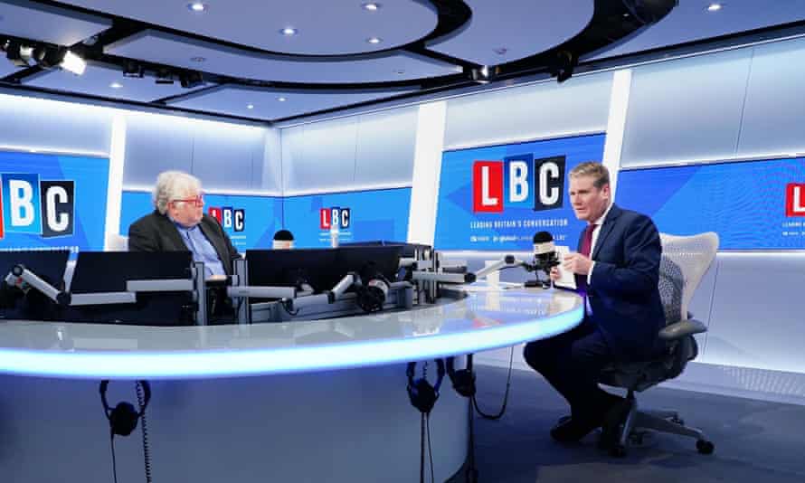 Labour Party leader Sir Keir Starmer (right) takes part in Call Keir, his regular phone-in on LBC’s Nick Ferrari at Breakfast show.