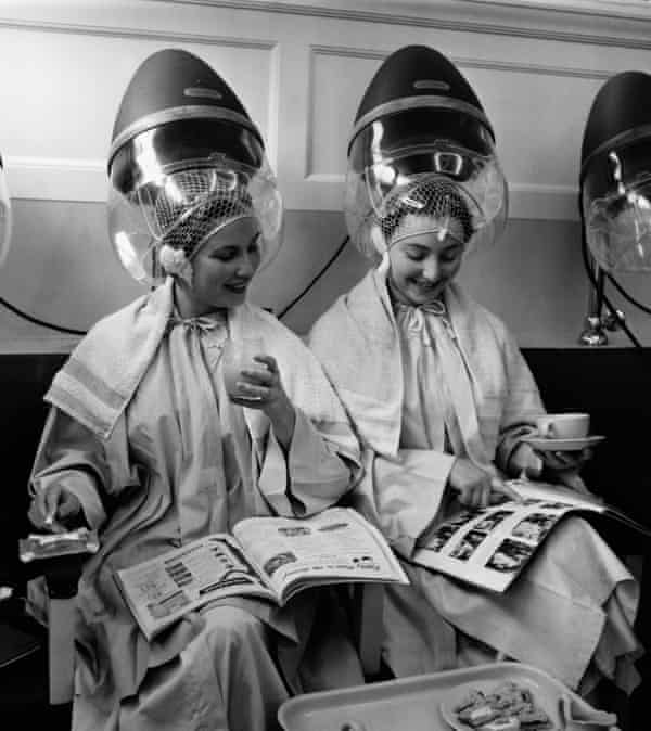 Under hair dryers at the Valentino & Rita of Knightsbridge in the 1950s.