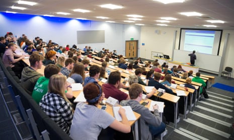 Aberystwyth University students attending a lecture. 