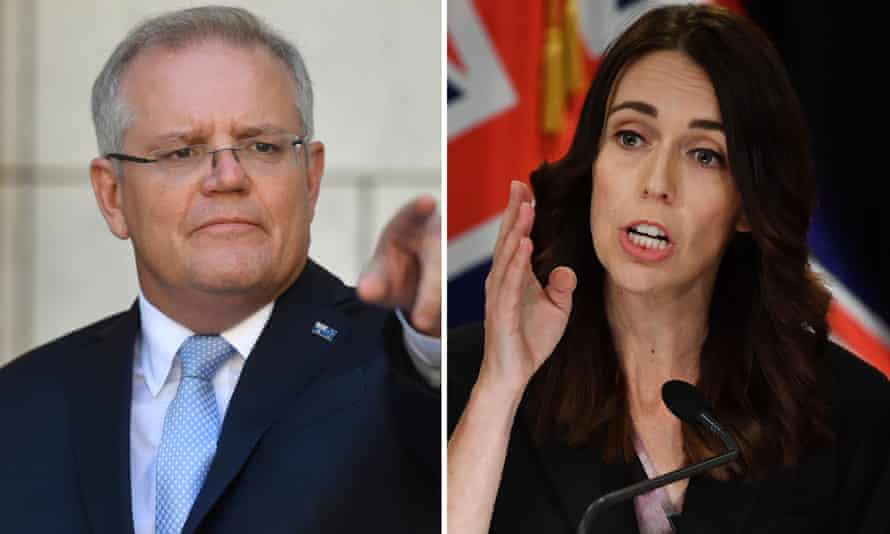 Australian prime minister Scott Morrison and New Zealand prime minister Jacinda Ardern