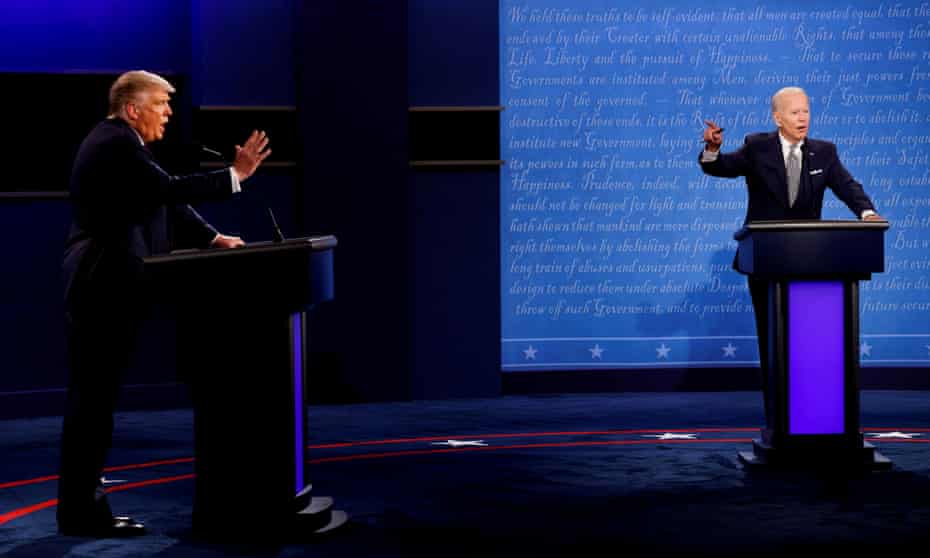Donald Trump and Democratic presidential nominee Joe Biden participate in the first presidential campaign debate.