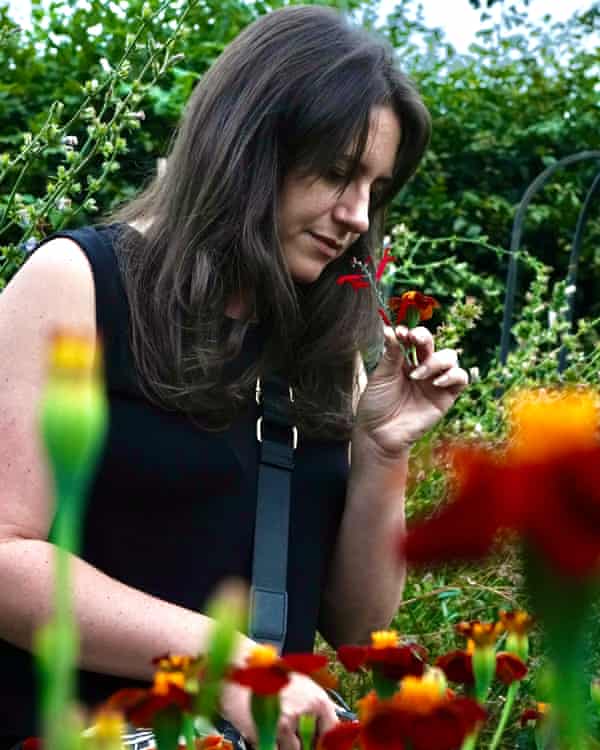 Writer Lorna Parkes in Ripley Castle’s walled gardens searching out fresh botanicals.