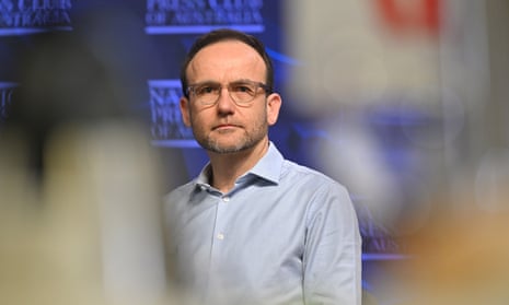 Adam Bandt at the  Press Club in Canberra on Wednesday