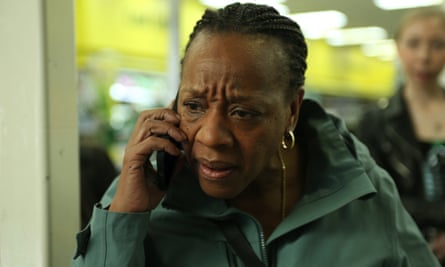 film still of woman talking into a phone