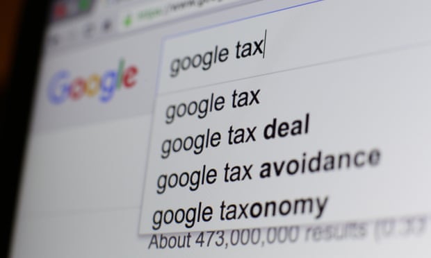 The google search results on Google taxes