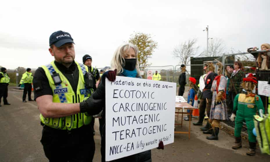 Anti-fracking campaigners in North Yorkshire.