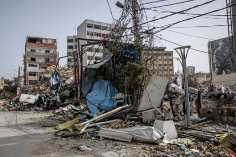 A destroyed building Nabatieh in Lebanon