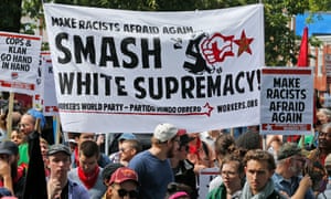 An anti-white supremacist rally in Charltottesville, Virginia. ‘If you believe that Nazi ideology should be opposed, you can’t just ignore the way this ideology is spread.’