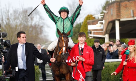 Gavin Sheehan returns in triumph on Hewick after the King George VI Chase.