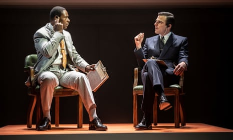 Immense intelligence … David Harewood as William F Buckley Jr and Zachary Quinto as Gore Vidal in Best of Enemies at the Noël Coward theatre.