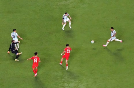Argentina's Lautaro Martinez scores their third goal
