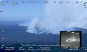 NSW and Qld fires: The Currowan bushfire north of Batemans Bay had burnt through more than 16,000 hectares by Monday afternoon due to strong winds.