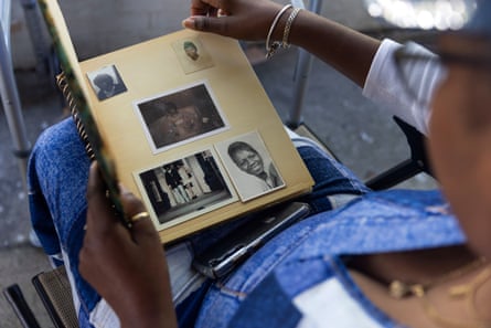 Photographs of Mary Grant in a family album .