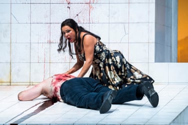 Anna Netrebko (Floria Tosca) and Freddie De Tommaso (Mario Cavaradossi) in Tosca at the Royal Opera House.