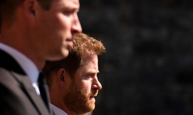 Prince William and Prince Harry together at the funeral of the Duke of Edinburgh.